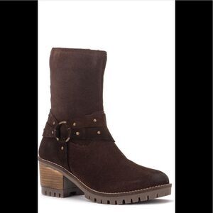 Vintage Foundry  Women’s sienna suede studded boot in brown size 8 NIB